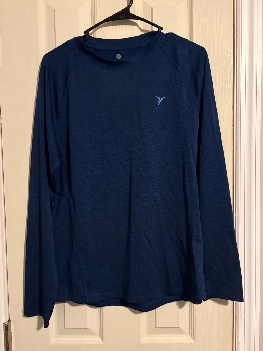 Old Navy Men’s Long Sleeve Crew in Navy with Light Blue Logo